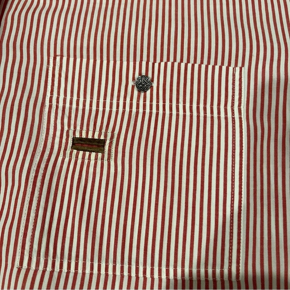 vintage barbara blue red and white striped womens button down shirt Size… - Picture 2 of 7